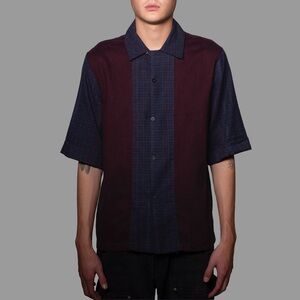 Men's Burgundy and Navy Shirt